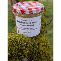 Beschwipste Birne (enthält Alkohol)